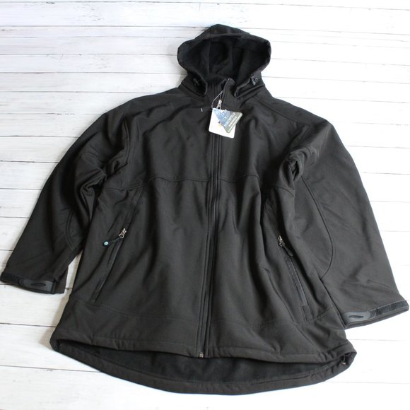 Northfield Men's Soft Shell Jacket Size XL Black Water Resistant Fleece - Picture 1 of 9